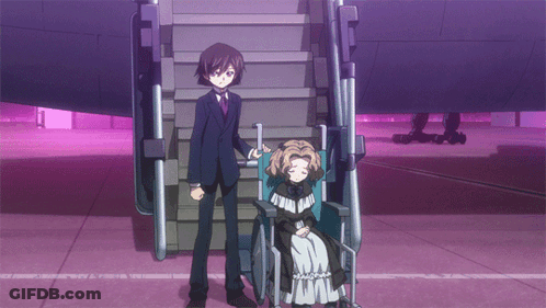 Girl In Wheelchair Being Pushed GIF
