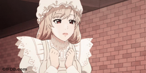Girl In White Dress And Hat By Brick Wall GIF