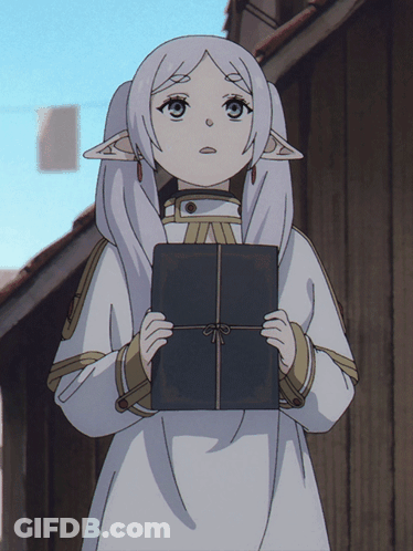 Girl In White Dress Holding Book GIF