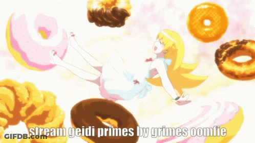 Girl In White Dress In Field Of Yellow Flowers With Donut GIF