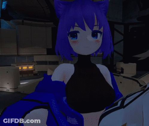 Girl In White Dress Next To Girl With Cat Ears GIF