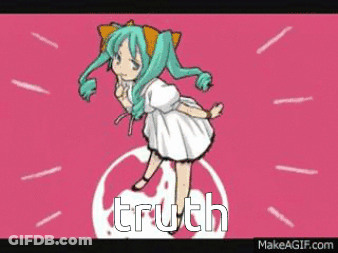 Girl In White Dress Standing On Globe With Truth GIF