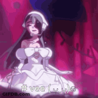 Girl In White Dress Wearing Headphones #Vee GIF