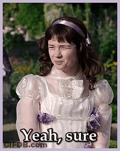 Girl In White Dress With Purple Flowers Says Yeah Sure GIF