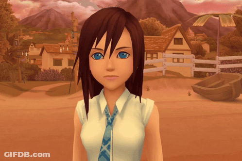 Girl In White Shirt And Blue Tie Field GIF