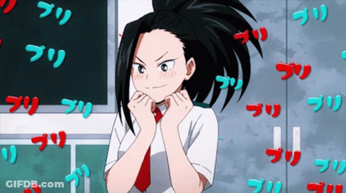 Girl In White Shirt And Red Tie At Blackboard With Chinese Characters GIF
