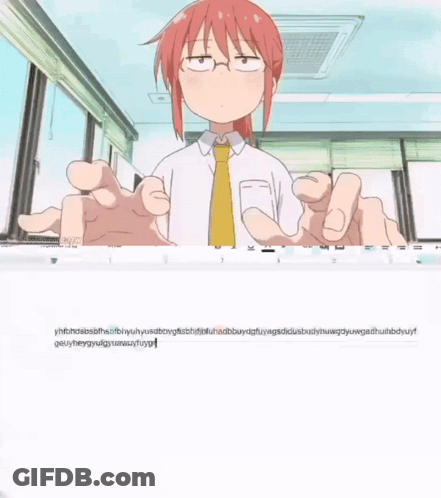 Girl In White Shirt And Yellow Tie On Screen GIF