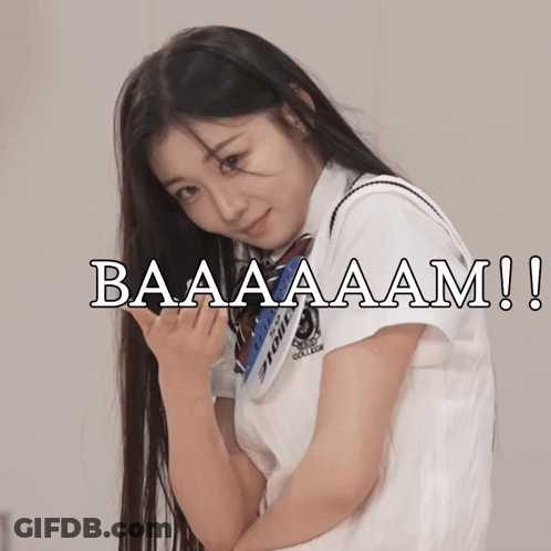 Girl In White Shirt Baaaaam GIF