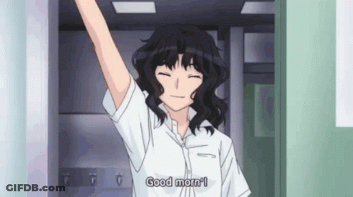 Girl In White Shirt Saying Good Morning GIF