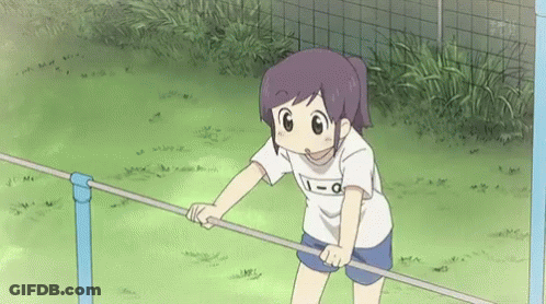 Girl In White Shirt With Number 0 Exercising On Bar GIF
