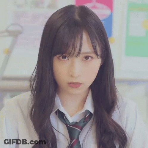 Girl In White Shirt With Tie And Long Hair GIF