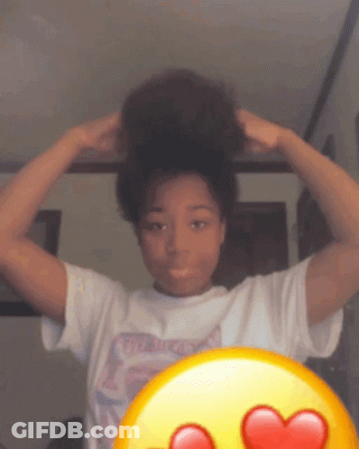 Girl In White T-Shirt Holding Hair Up GIF