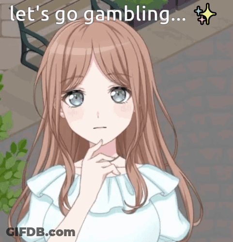 Girl In White Top Saying Lets Go Gambling GIF