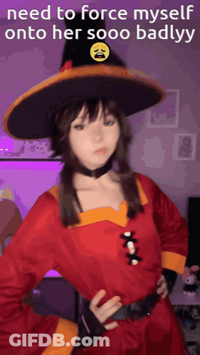 Girl In Witch Costume Need To Force Myself Onto Her Sooo Badlyy GIF