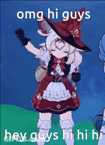 Girl In Witch Hat Dancing Saying Omg Hi GIF