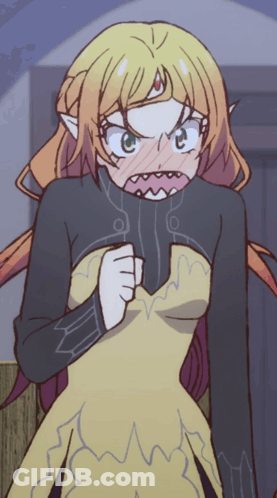 Girl In Yellow Dress Making Funny Face GIF