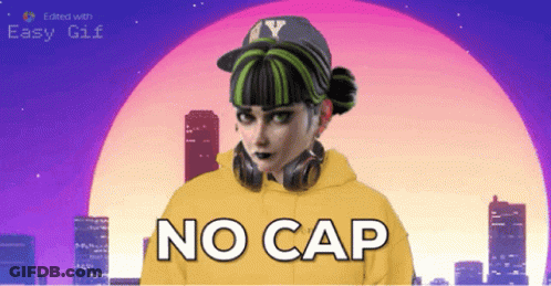 Girl In Yellow Hoodie Headphones Says No Cap GIF