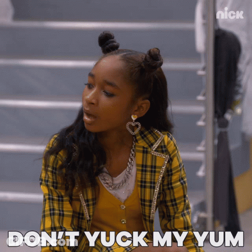 Girl In Yellow Plaid Jacket Don't Yuck My Yum GIF