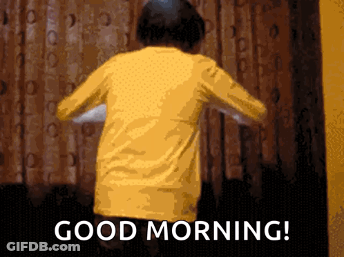 Girl In Yellow Shirt Dancing Good Morning GIF
