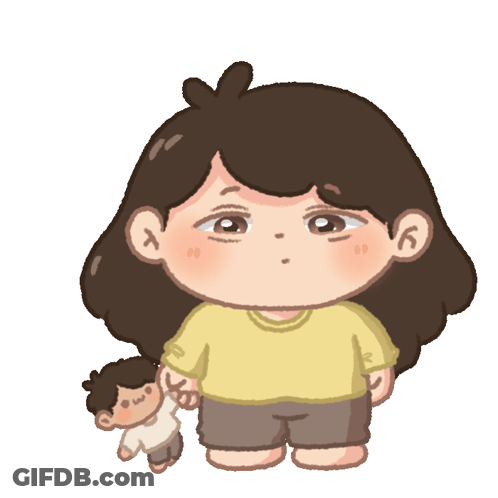 Girl In Yellow Shirt Holding Doll GIF