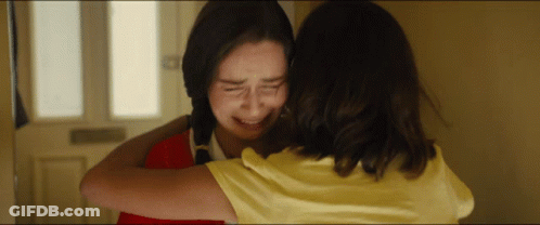 Girl In Yellow Shirt Hugging Girl In Red Shirt GIF