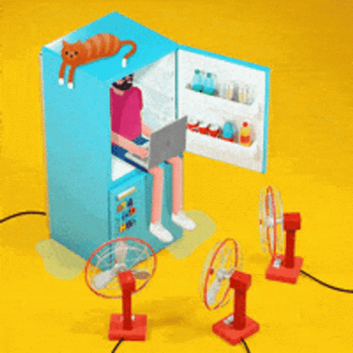Girl Inside The Refrigerator Stay Cool GIF
