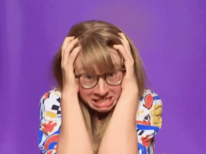 Girl Intense Reaction Freaking Out GIF