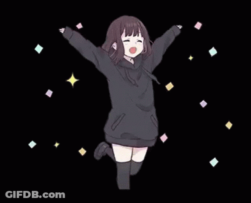Girl Jumping In Black Hoodie And Knee High Socks GIF