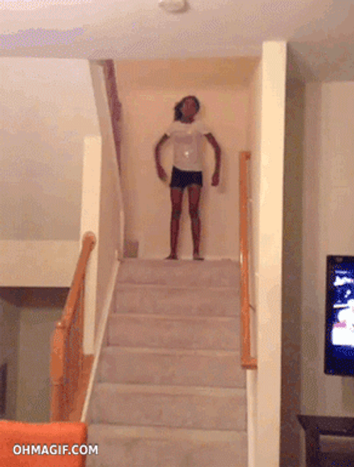 Girl Just Dance On The Stairs GIF