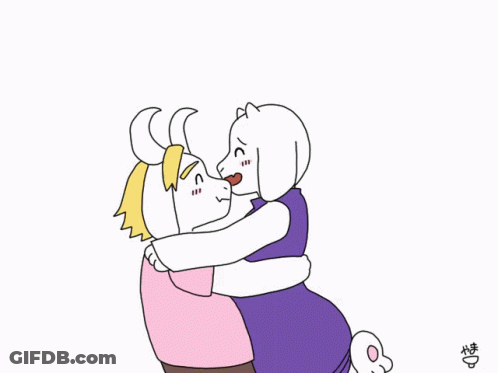 Girl Kissing Goat With Chinese Characters GIF