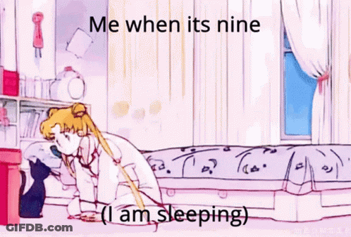 Girl Kneeling Bed Me When Its Nine Sleeping GIF