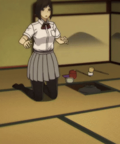 Girl Kneeling Flop GIF