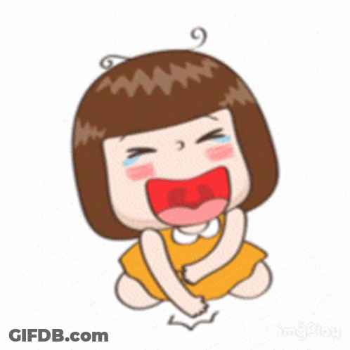 Girl Laughing With Number 5 Above Her GIF