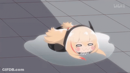 Girl Laying In Puddle With Bilibili GIF