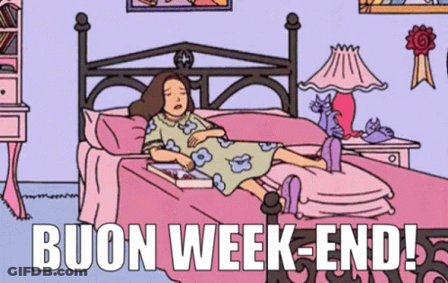 Girl Laying On Bed Buon Week-End GIF