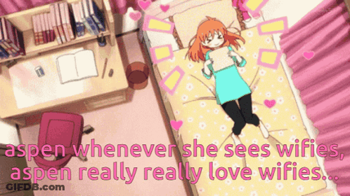 Girl Laying On Bed Saying Aspen Whenever She Sees Wifi GIF