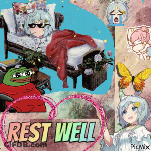 Girl Laying On Bed Saying Rest Well GIF