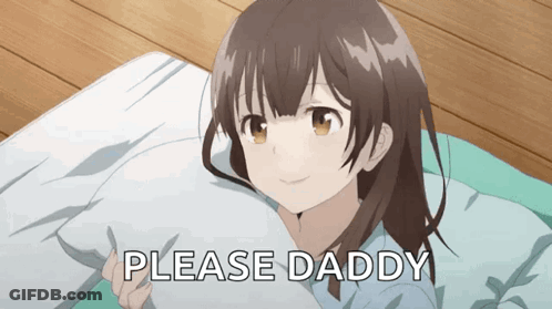 Girl Laying On Bed With Please Daddy GIF