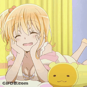 Girl Laying On Bed With Teddy Bear GIF