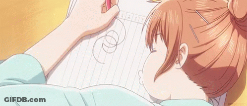 Girl Laying On Floor Drawing With Pen GIF