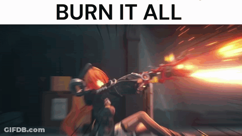Girl Laying On Ground Holding Gun Burn It All GIF