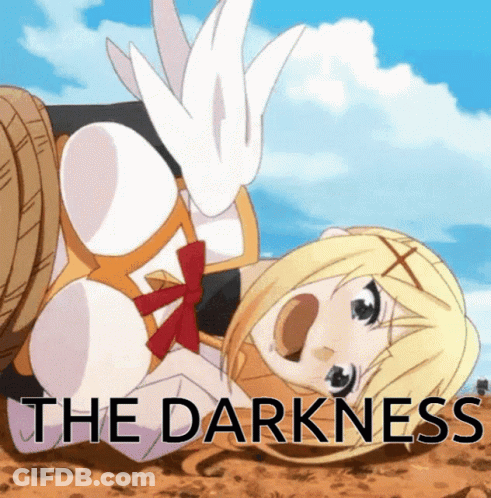 Girl Laying On Ground Saying The Darkness GIF