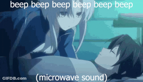 Girl Laying On Man's Chest Saying Beep Beep Beep GIF