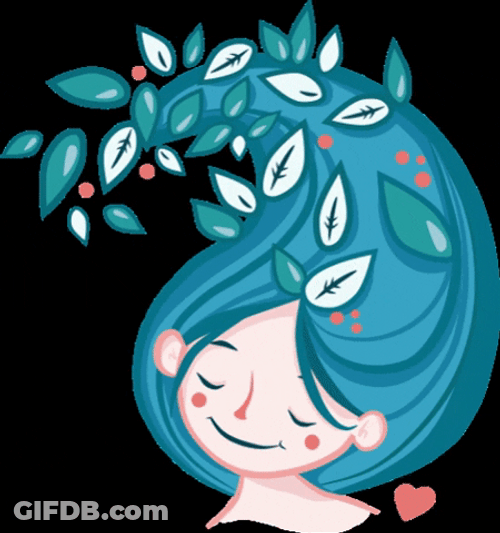 Girl Leaf Head GIF