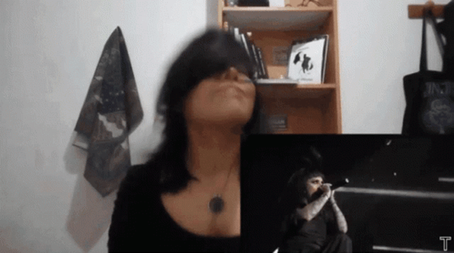 Girl Listening To Rock Star GIF