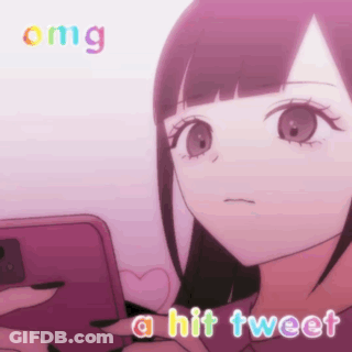Girl Looking At Phone Saying Omg A Hit Tweet GIF