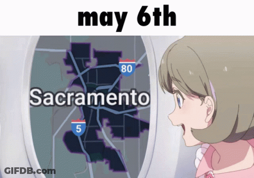 Girl Looking At Sacramento Map GIF