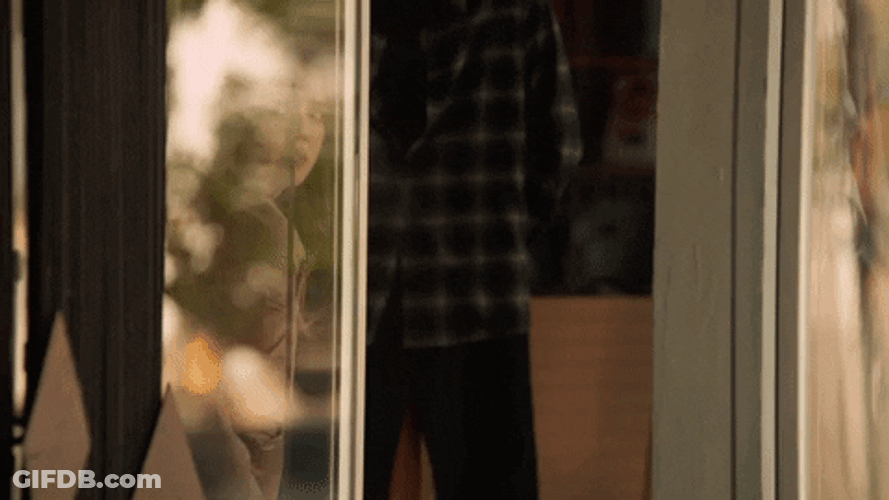 Girl Looking From The Door GIF