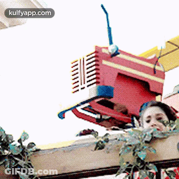 Girl Looking Out Behind Sign Kulfyapp.com GIF