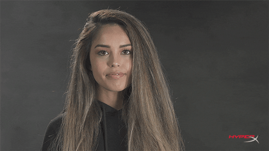 Girl Looking Sideways Hehehe GIF